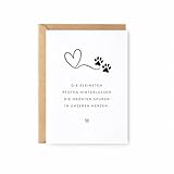 Trauerkarte Haustier | Regenbogenbrücke Karte | Beileidskarte Hund Katze | Erinnerungskarte Tier | Pfoten Herz Spruch