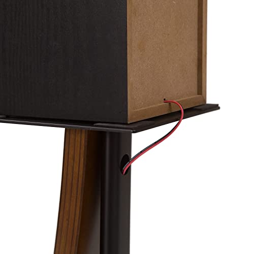 Eximus One Pair Fixed Height Universal Speaker Floor Stands - With Real Wood - Espresso #TOP7