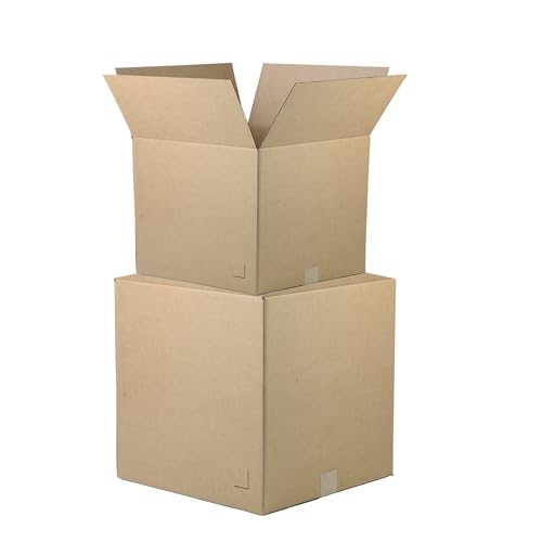 Image of The Boxery 12 inchx8 inchx8 inch Kraft Shipping Boxes (25-Pack) | Durable Corrugated Cardboard for Mailing, Packing & Moving - Eco-Friendly & Recyclable - Made in USA