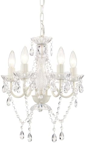 Alighting Moderner Kleiner Kristall-Kronleuchter in Weiß – 4-Flam...