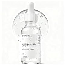 10% Niacinamide Serum + 1% Zinc - For Acne, Pore Minimizing & Shine Control - Daily Brightening Facial Serum - Non-Comedogenic, For All Skin Types, 1 Fl Oz