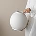 Minimalist White Ceramic Farmhouse Vase, Rustic Design for Home and Living Room Decor, Table, Bathroom, Holiday & Weddings (Ball-White)