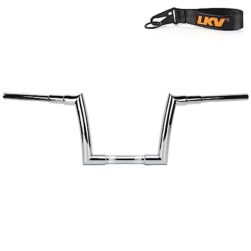 Guidon 25,4 cm Rise LKV pour soulager le dos en moto Harley Softail et Road Glide
