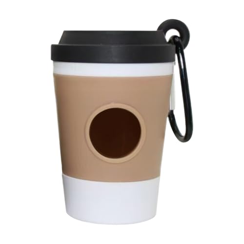 Titulares De Bolsas De Caca Para Correas, Soporte De Bolsas De Caca - POOP Bag Dispenser Coffee Cup Estilo,Organizador De Basura De Perrito Con Clip De Carabinas, Portador De Basura De Mascotas Para G