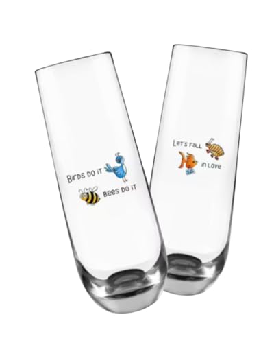 Songbook Ink Champagne Glass Set – a toast with a wink: “Let’s Do It” flutes with music download