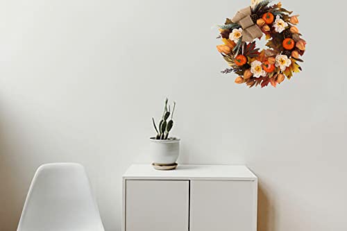 Fall Wreaths For Front Door Front Door Wreaths Autumn Wreaths Halloween Wreaths With Pumpkin,Maple Leaves 16 Inch Christmas Thanksgiving Wreaths Decor #TOP6