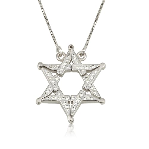 Butterfly Star of David Necklace, Reversible Necklace 925 Sterling Silver Pendant with Jewish Star Symbol, Israeli Made Hebrew Israelite,Jewish Jewelry, Kabbalah, Jewis2
