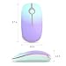 Jelly Comb 2.4G Slim Wireless Mouse with Nano Receiver, Less Noise, Portable Mobile Optical Mice for Notebook, PC, Laptop, Computer, MacBook MS001 (Mint Green to Purple)