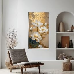 Tableau sur toile salon fleur de lotus décoration 45x80