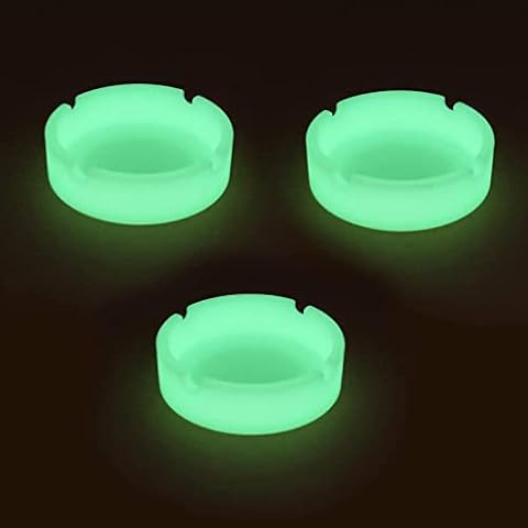 Silicone Ashtray HOWDIA Luminous Ash Tray, Small Ashtrays for Outside Patio Glow In The Dark Ashtray Cute Home Ash Trays High Temperature Heat Resistant, 3 Pack Cover
