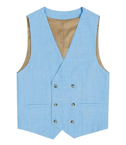 Men's Double Breasted Suit Vest Business Formal Slim Fit Dress Waistcoat Wedding Business Prom3