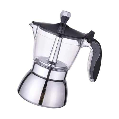 Kaeltsyn La cafetera espresso de acero inoxidable 430 cuenta con una parte superior transparente perfecta para entusiastas del café y perseguidores del café