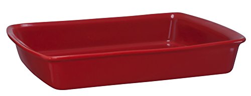 Assadeira de Cerâmica Retangular, 33,0x25,0x5,0cm, 2,5 Litros, Vermelho, Mondoceram Gourmet