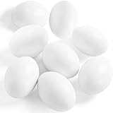 SallyFashion 6Pcs Wooden Faux Fake Eggs, Easter Eggs, Children Play Kitchen Game Food Toy - White Color