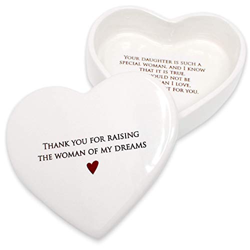 Susabella - Mother Of The Bride Gift From Groom, Mom Wedding Gift Or Mother's Day Gift From Son In-Law - Thank You For Raising The Woman Of My Dreams - Ceramic Keepsake Heart Box #TOP1