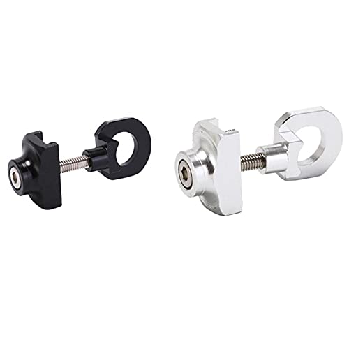 Nicfaky 2 Pcs Bike Chain Tensioner Adjuster Aluminum Bicycle Fastener Bolt Black & Silver
