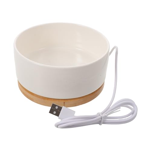 GALPADA Ciotola Riscaldata Resistente Agli Odori per Gatti e Cani in 350 Ml Bianco Riscaldamento Permanente Facile da Pulire per Climi Freddi e