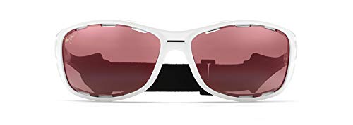 Maui Jim Waterman w  Patented PolarizedPlus2 Lenses Polarized Rimless Sunglasses, White Pearl Maui Rose Polarized, Medium