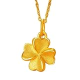 ccsmsm Colgante de trébol de cuatro hojas de oro 999 para mujer,...