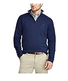 Chaps Performance Mens Coolmax Newport Navy Blue Stretch Mock Neck Pullover Sweater M