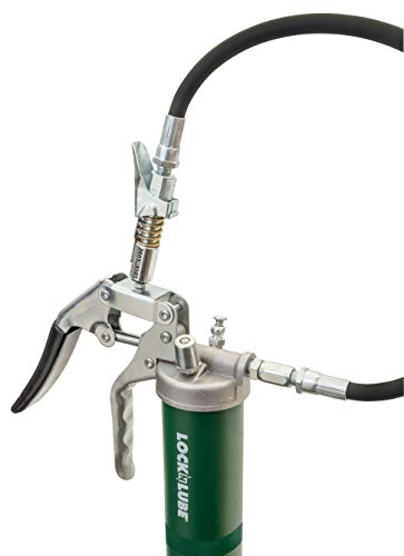 Locknlube Heavy Duty Pistol-Grip Grease Gun. Includes Our Patented Locknlube® Grease Coupler (Locks On, Stays On, Won't Leak!) Plus A High-Quality 20" Hose And In-Line Hose Swivel. #TOP5