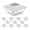 GreenLighting Royalty 7 Lumen Solar Post Cap Light for 4x4 Wood Posts & 4x4 or 5x5 PVC Posts (White, 12 Pack)