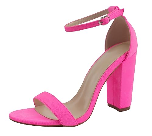 Sandales habillées pour mariage et soirées d'été en daim rose de taille 38.5