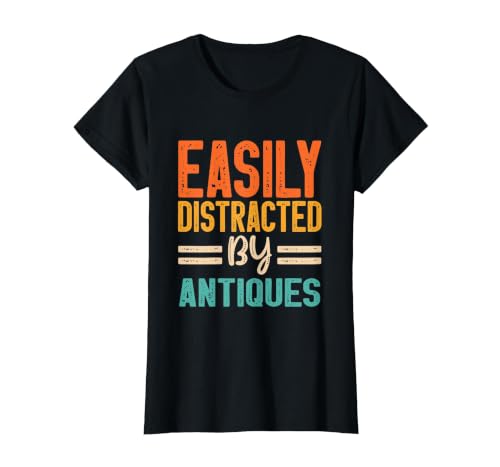 Easily Distracted By Antiques T-Shirt, Women, Black, 3X-Large
