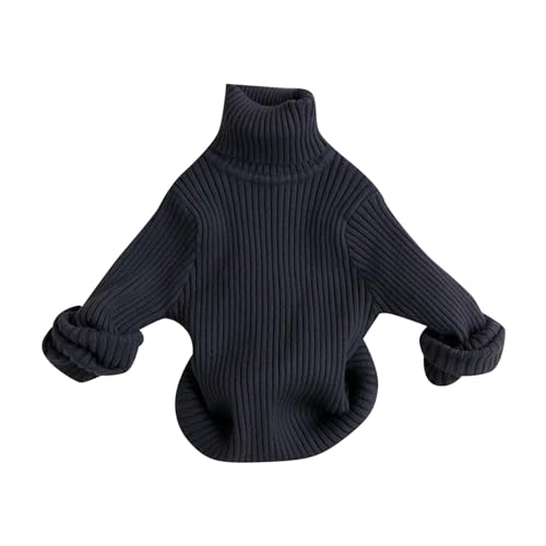 Kids Mock Neck Pullover Long Sleeve Ribbed Knit Solid Sweaters Unisex Turtleneck Soft Warm Fall Winter Thick Tops