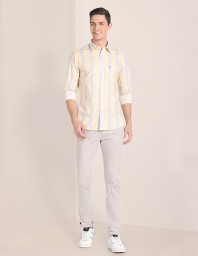 Image of U.S. Polo ASSN. Striped Regular Fit Cotton Shirts for Men - Full Sleeve Mens Casual Shirts