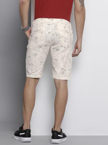 Image of The Indian Garage Co Men Slim Fit Printed Mid-Rise Shorts