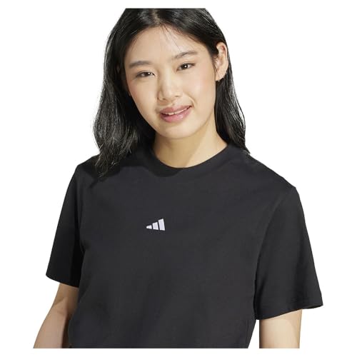 Adidas Donna Essentials Small Logo Cotton T-Shirt, Black/White, L - imagen 3