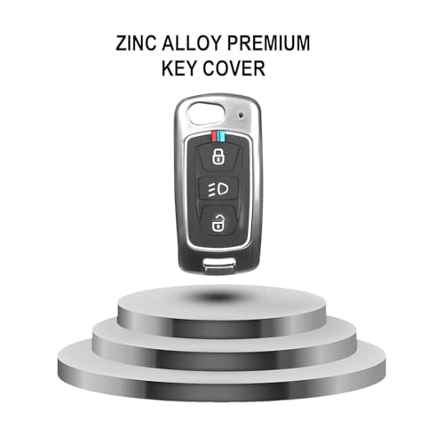 Image of Premium Metal Key Cover Compatible with Tata Tiago | Nexon | Altroz | Safari | Storme | Zest | Bolt | Tigor | Punch | Hexa 3 Button Flip Key