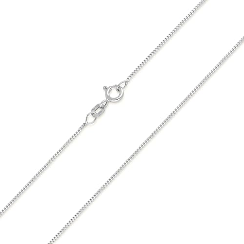 MATERIA Schmuck feine 925 Silber Panzerkette 1mm - Damen Halskette silber in 40-120 cm verfügbar #K32, Länge Halskette:50 cm