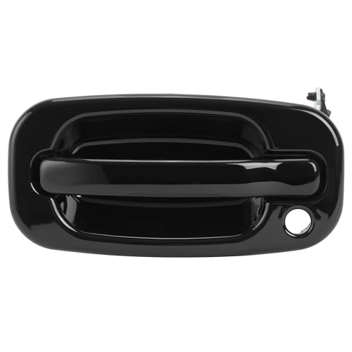 KUAFU Exterior Door Handles Compatible with 1999-2007 Chevy Chevrolet Silverado Suburban Tahoe Avalanche/GMC Sierra Yukon/Cadillac Escalade Outside Door Handles w/1 Keyhole Black FLR+RLR by KUAFU - Image 4