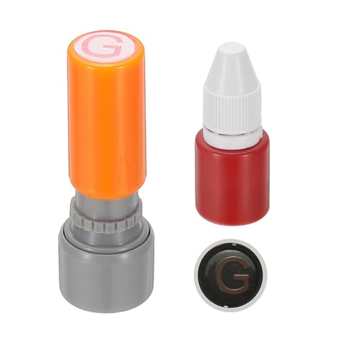 Image of PATIKIL Letter Stamps Self Inking, Character Alphabet G Teacher Initial Ink Stamp Red Ink for Class Notebook Scrapbooking DIY Craft, Orange