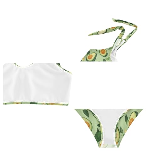 Wusikd Avocados Girls Swimsuits Two Piece Flowers Leaves Swimwear Bikini Set for for Girls Size 3T4