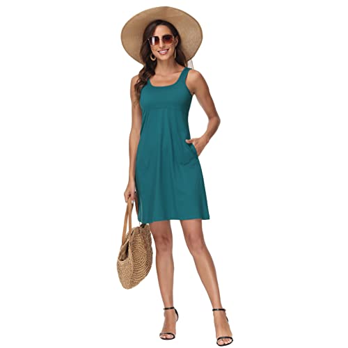 Image of Women's UPF 50+ Tank Dress A-Line with Pockets Breathable Quick Dry Sun Protection for Hiking Camping Beach Outdoor