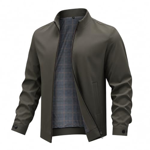 Blouson homme léger zippé à col montant Allthemen style bomber uni