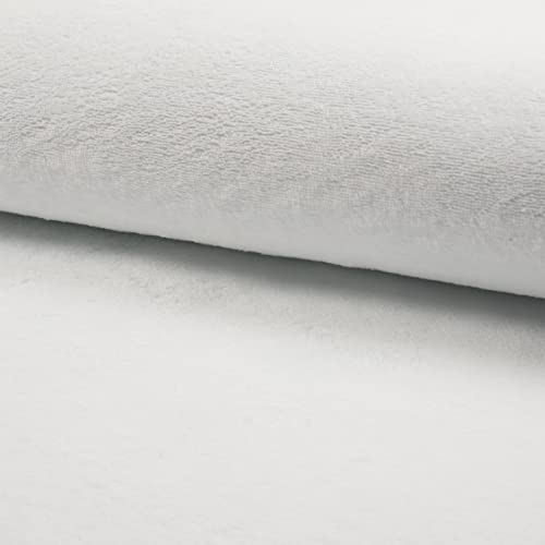 CRS Fur Fabrics Cuddlesoft-Tejido de rizo de bambú, color blanco, 1 m, 150 cm x 100 cm, 1Mtr-150cm x 100cm