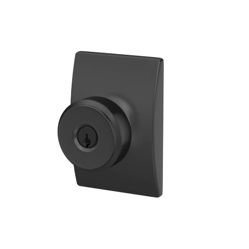 Image of SCHLAGE Bowery Keyed Entry Door Knob, Interior /Exterior, Matte Black