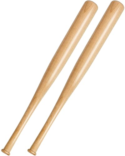 Wettarn 2 Pcs Mini Baseball Bats Miniature 18 Inch Wooden Bats Unfinished for Crafts for Painting...