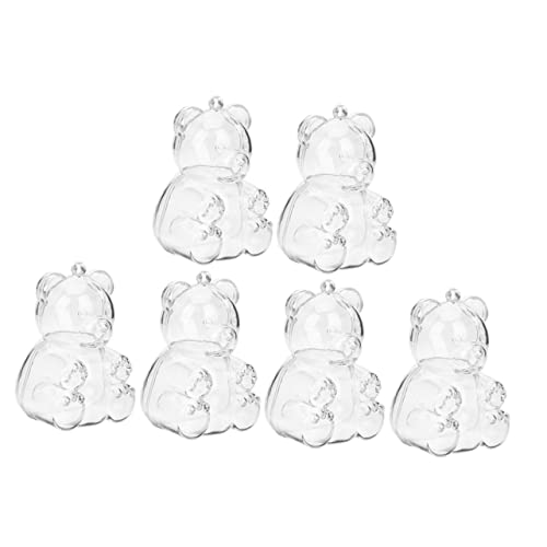 HOODANCOS 6個透明 小さな くま型 糖果ボックス キャンディー収納 お菓子 宝箱 用パーティー用 かわいい 装飾用 プレゼント包装 小物入れ