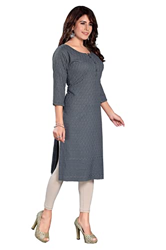 Image of DREAM & DZIRE Chikankari Kurti for Women of Cotton in Plus Size & Small Size.