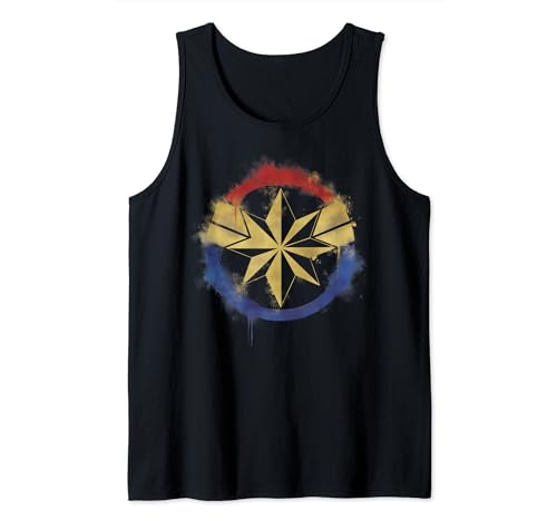 Marvel Avengers Endgame Captain Marvel Spray Paint Logo Tank Top