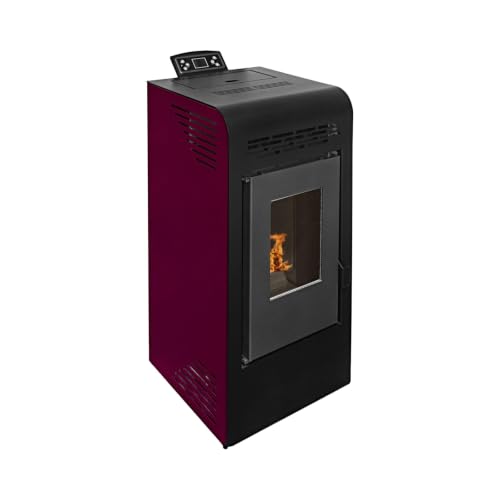 EIDER BIOMASA Estufa de Pellets POWER 9 PLUS – 8,99 kW – Rendimiento 94% – Hasta 210 m³ – Tolva 15 kg – Programable WiFi – Encendido Rápido – Clase A++