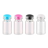 NUOBESTY 50 Pezzi Barattoli Bomboniere Mini in Vetro con Tappo in Silicone