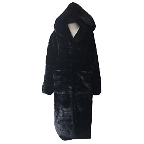 Lisa Colly Women's Winter Plus Size Parka Overcoat Long Sleeve Faux Fur Coat Jacket with Big Hooded (992 Black,5X-Large) - Thumbnail 3