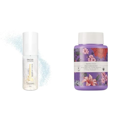 Image of FACESCANADA Ultime Pro Shimmer Makeup Fixer, 50ml & InstaRemove Dip & Twist Nail Enamel Remover, 80 ml