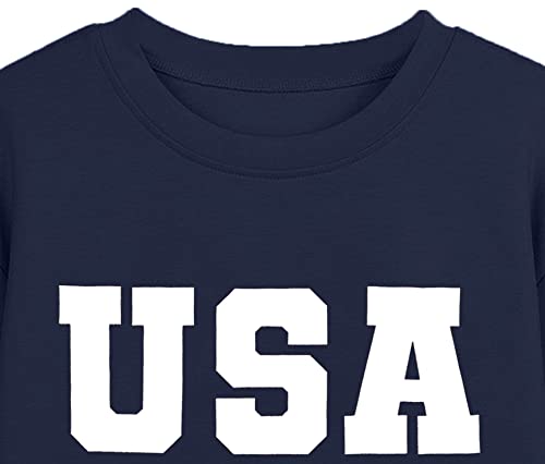 Image of LAZYCHILD USA Sweatshirt Women American Flag Shirt Patriotic TShirt Stars Stripes Pullover 4th of July Tee Tops